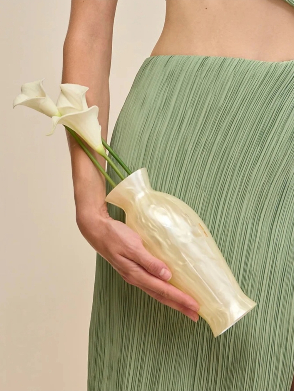 Cult Gaia Purse Unique Floral Cream Clutch Purse